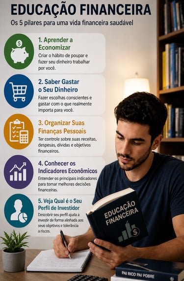 Essa imagem representa Os Pilares da Educação Financeira