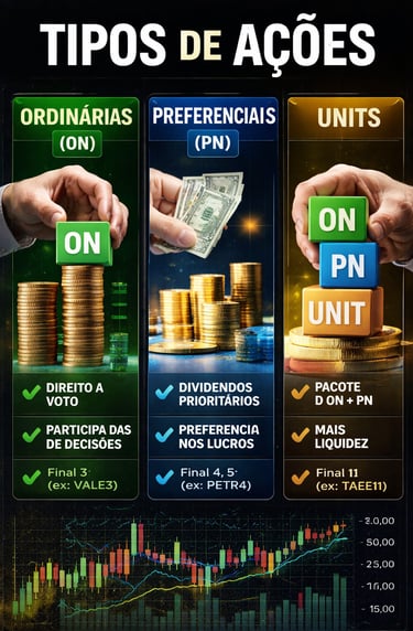 Essa imagem representa os tipos de ações