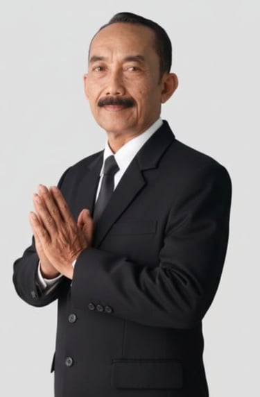 a man in a suit and tie is standing in front of a white wall