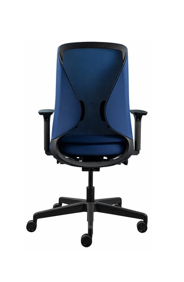 T150 task chair with dual-lumbar mesh back – rear view of ergonomic support design