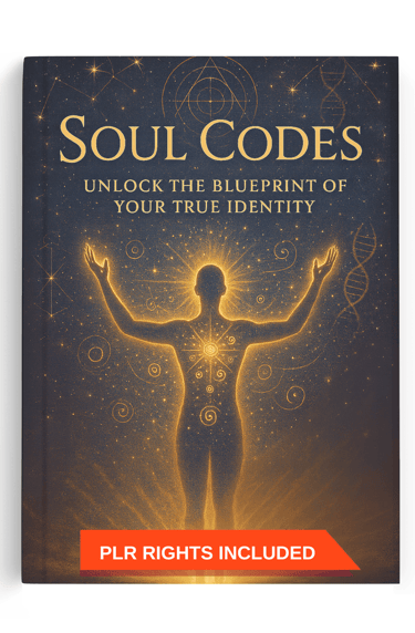 Soul Codes ebook cover – spiritual energy alignment guide with private label rights, instant downloa