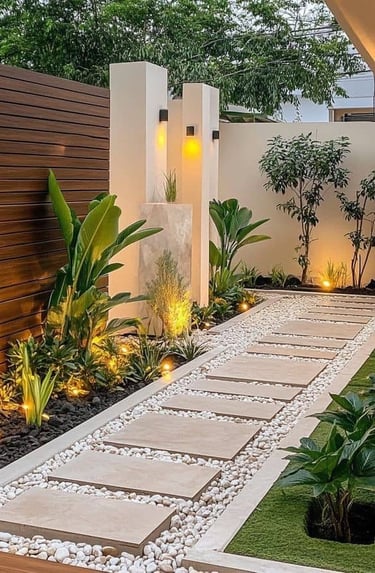 profesyonel peyzaj düzenleme çalışması yapılan bahçe