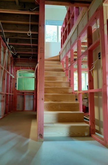 Matakana basement extension CHR builders stairs before