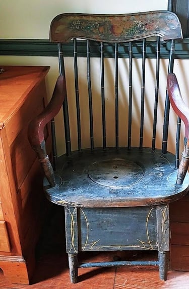 Knoxville, TN Travel - Chair with lid in center for indoor plumbing at Ramsey House