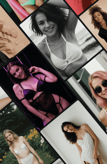 a collage of photos of a ai woman