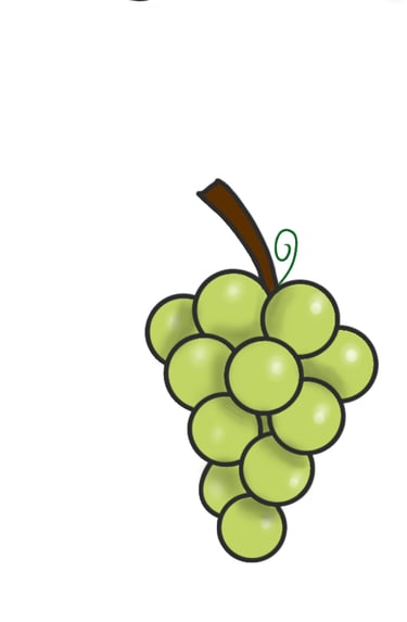 Dessin original de grains de raisins provenant de l'univers de Calnima autrice française indépendant