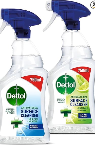 a pair of detritfying detritfying spray bottles
