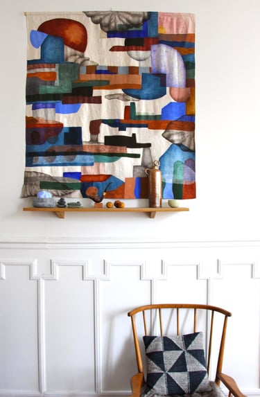 peinture textile grand format tenture