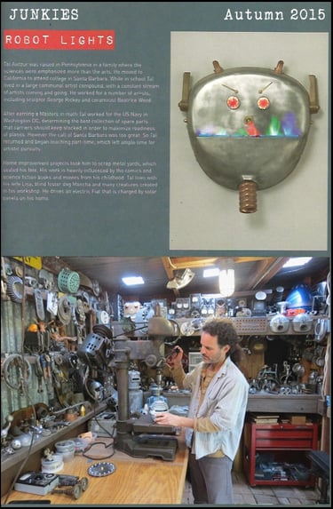 Australian magazine Junkies article on Santa Barbara artist Tal Avitzur.