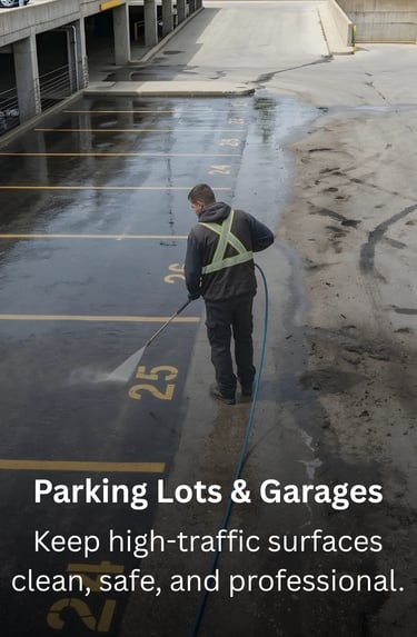 Parking lotsv and garage cleaning by TN Profesiional Services