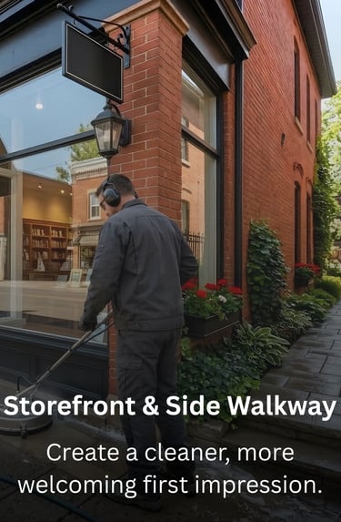 Storefront side walkway cleaning by TN Profesiional Services