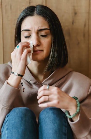 crying woman has cheating spouse and she feels hopeless and sad