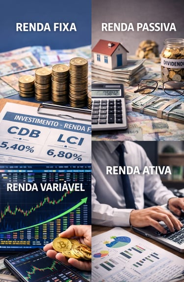 Essa imagem representa os tipos de renda