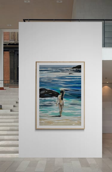 Beautiful Oil Painting on Canvas of sensual woman by Sherezade Morales Visual Artist from Lanzarote