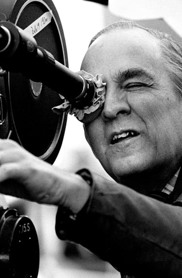 ingmar bergman with camera on set