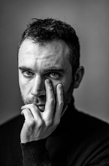 Portrait de David Planchenault en noir et blanc