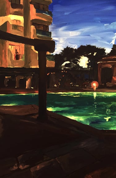 Early Evening by the Pool by Wojnowski