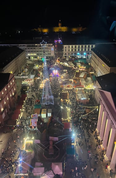 Karlsruhe Christmas market from the big wheel