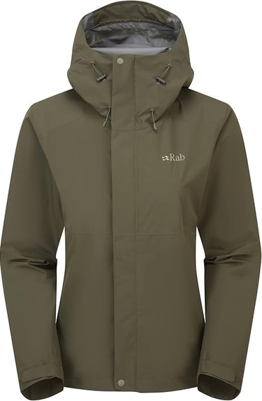 Rab Downpour Jacket Lightweight Waterproof Hooded Coat for Hiking & Trekking
