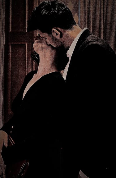 Passionate kiss between strangers