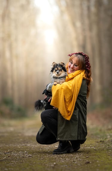 Photo personnelle pet-sitter pro avec ma chienne Valky