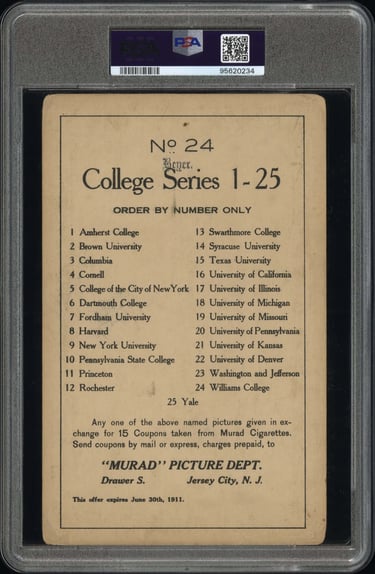 Rare Murad T6 Jumbo Card Williams Basketball Low Pop