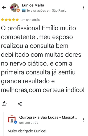 Avaliação no google quiropraxia são lucas