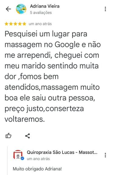 Avaliação no google quiropraxia são lucas