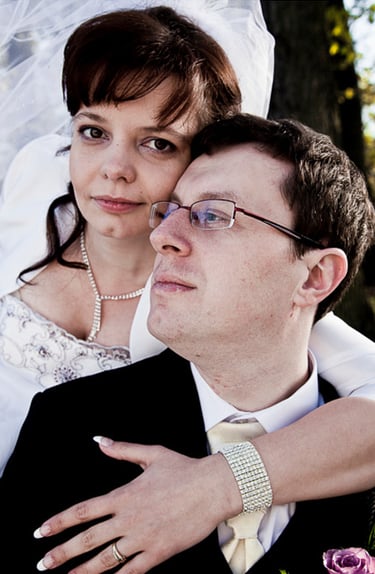 Porträt von Braut und Bräutigam.