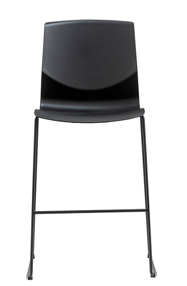 Sensit black minimalist counter chair with metal legs