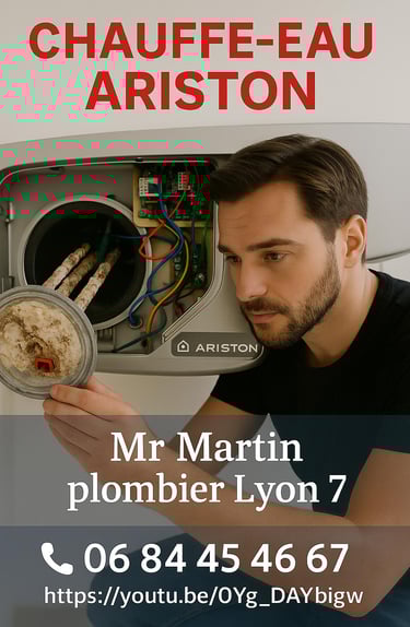 Reparateur plombier depannage remplacement detartrage chauffe eau Ariston Lyon
