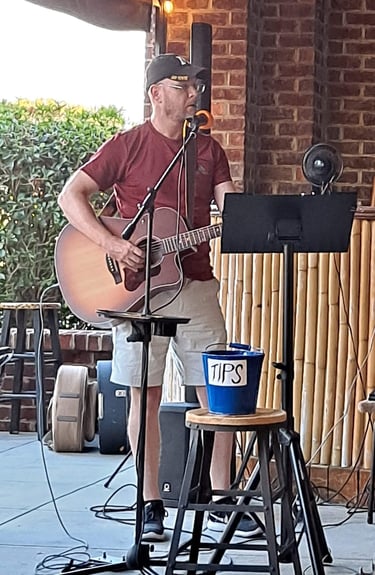 William Finn from Finn's Echo performing in front of live audience
