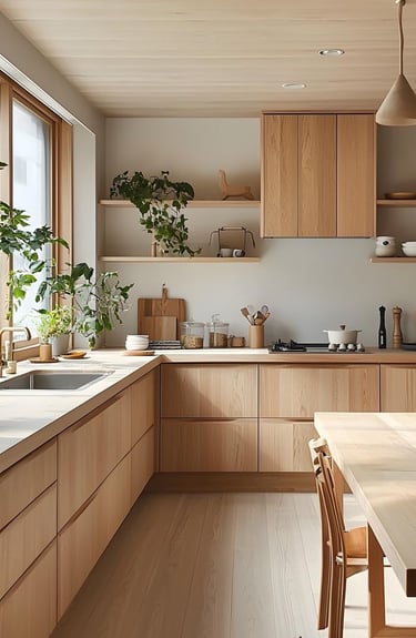 Modern çizgilere sahip mutfak tasarımı detayları