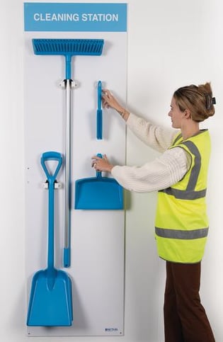 cleaning station shadow board wall mount