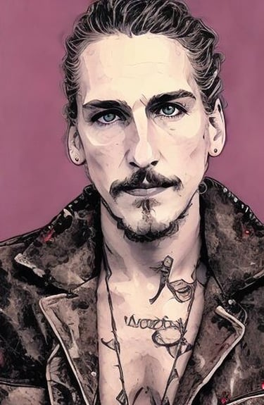 a man with a beard and a beard