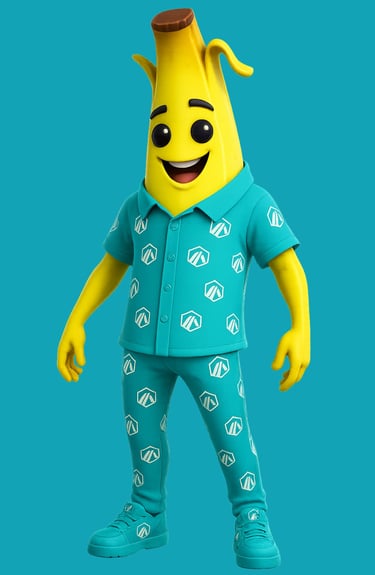 a banana banana peeler wearing a blue pajamas