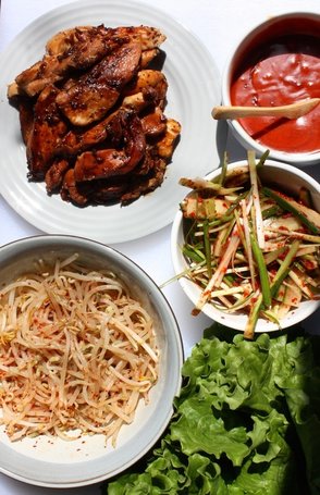 Korean Lettuce Wrap spread