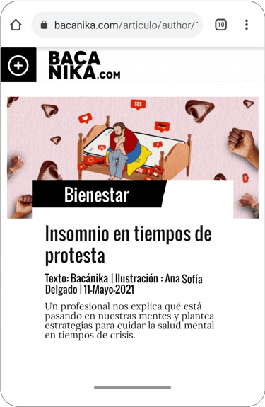 articulo de bienestar en sección de revista en celular