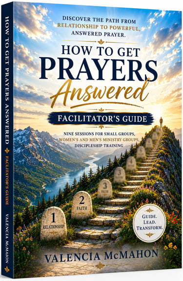 How to Get Prayers Answered Facilitator's Guide book cover featuring a mountain path at sunrise.