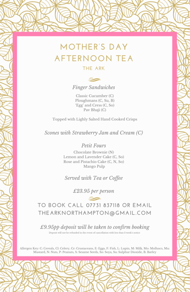 Mother's Day Northampton 2025 Vegan Afternoon Tea