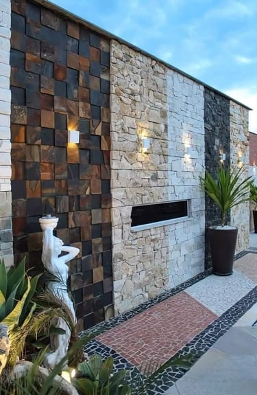 taş ev dış cephe dekorasyon uygulaması