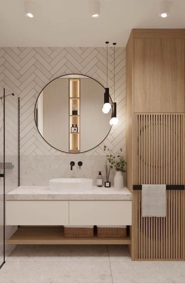 banyo tasarımı ve uygulaması tamamlanmış alan