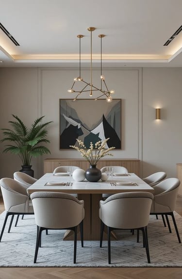 salon tasarımı ile bütünlük sağlanan yaşam alanı