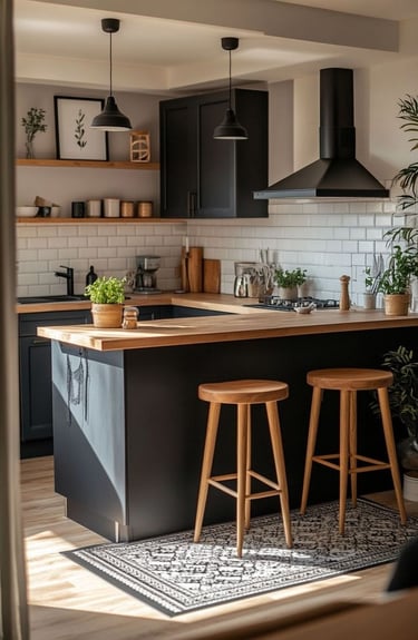 Açık renklerle ferahlatılmış mutfak tasarımı örneği