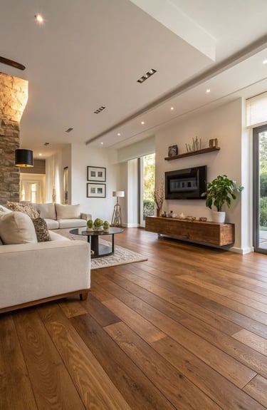 yapı dekorasyon projesinde laminant parke zemini