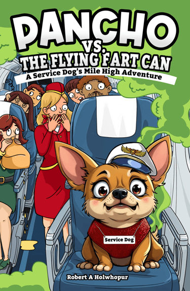 pancho on an airplane