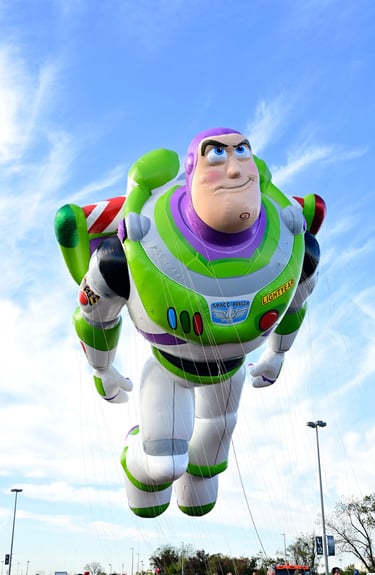 New Buzz Light Year Balloon, full body view, 2025