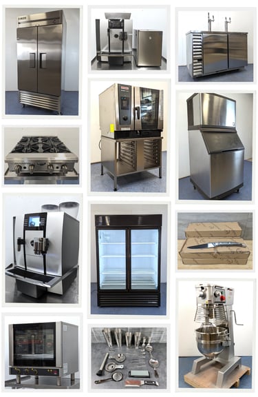 a bunch of different types of commercial kitchen appliances,