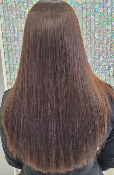 Long straight brunette hair