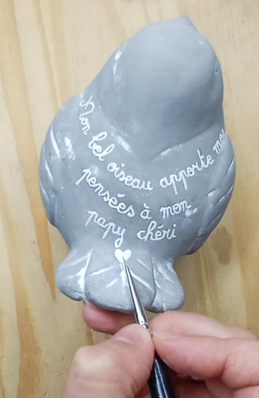 message peint oiseau voyageur message défunt